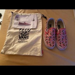 Vans Disney Custom Pink Slip On Women’s Sneakers with bag
